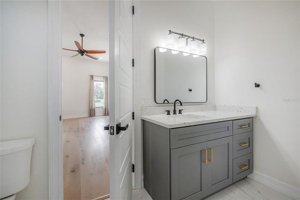 Bathroom, Dual Sink Vanities, Interior, Wood Texture Flooring