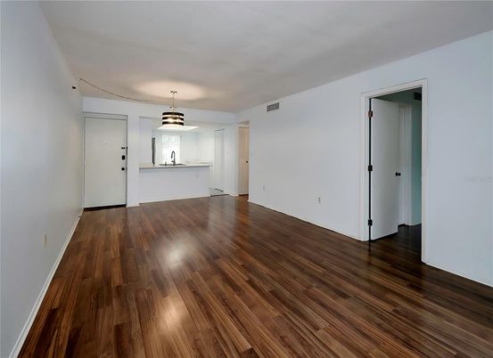 Empty room, Interior, Pendant Lights, Wood Texture Flooring