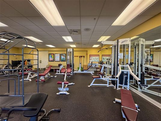 Fitness Equipment, Gym, Interior, Recessed Lighting