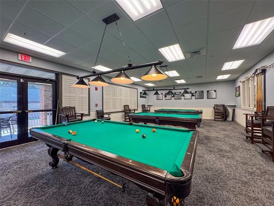 Billiard Table, Game Room, Interior, Pendant Lights