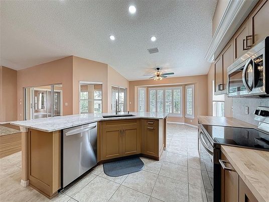 Interior, Kitchen, Recessed Lighting, Stainless Steel Appliances