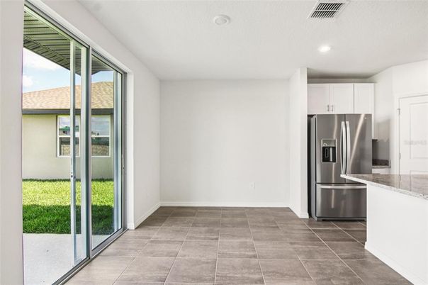 Empty room, Interior, Kitchen, Recessed Lighting, Stainless Steel Appliances