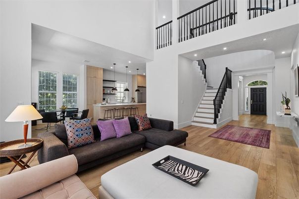 Dining room, Interior, Kitchen, Living room, Pendant Lights, Recessed Lighting, Wood Texture Flooring