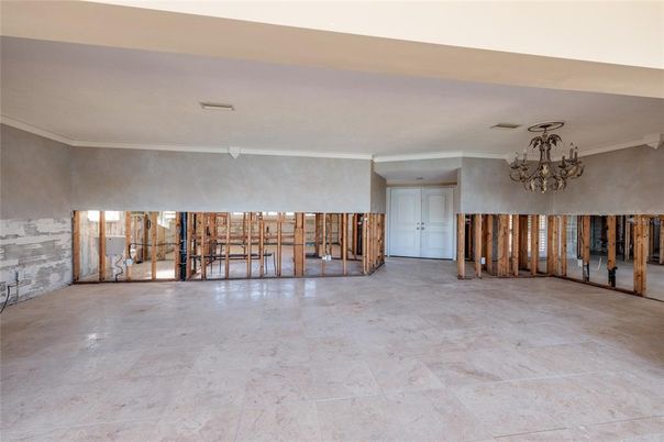 Chandelier, Empty room, Interior