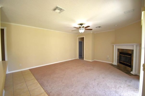 Empty room, Fireplace, Interior