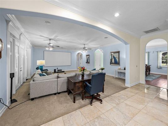 Interior, Living room, Recessed Lighting