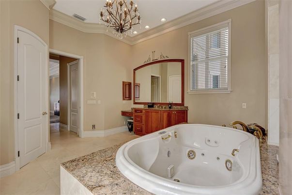 Bathroom, Chandelier, Interior, Recessed Lighting