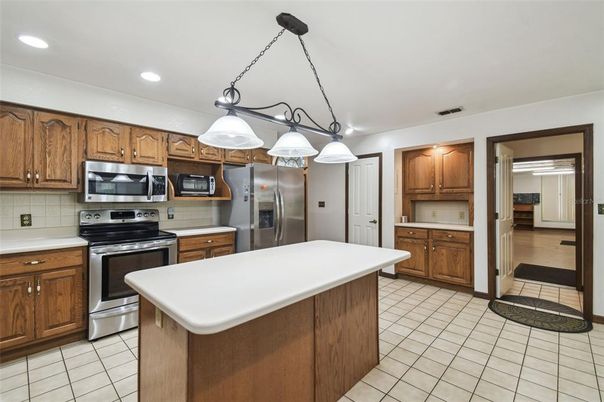 Interior, Kitchen, Pendant Lights, Recessed Lighting, Stainless Steel Appliances