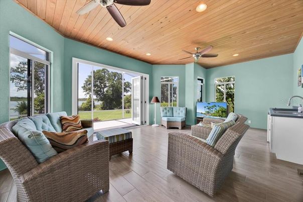 Interior, Living room, Recessed Lighting, Wooden Ceilings, Wood Texture Flooring