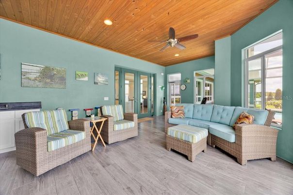 Interior, Living room, Recessed Lighting, Wooden Ceilings, Wood Texture Flooring