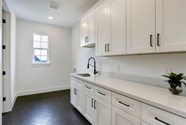 Interior, Kitchen, Recessed Lighting, Wood Texture Flooring