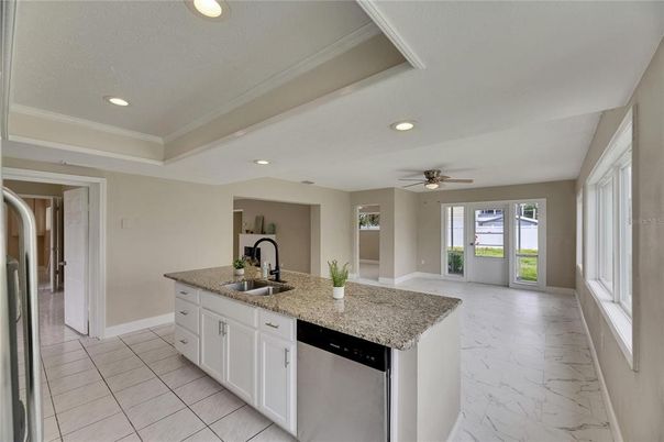 Interior, Kitchen, Marble, Recessed Lighting