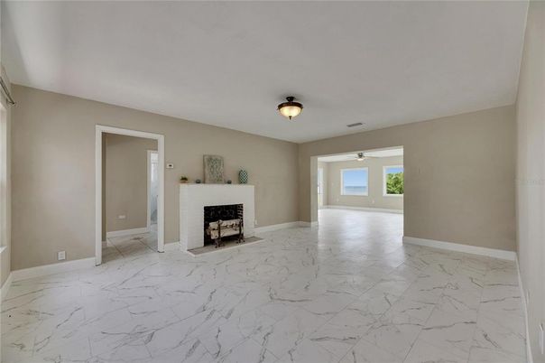 Empty room, Fireplace, Interior, Marble