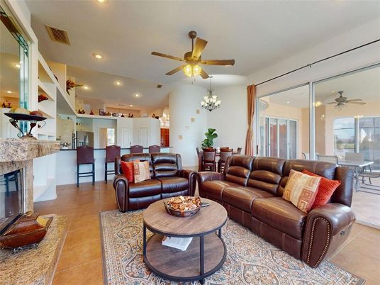 Chandelier, Dining room, Fireplace, Interior, Living room, Recessed Lighting