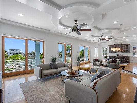 Chandelier, Dining room, Interior, Living room, Recessed Lighting, Wood Texture Flooring