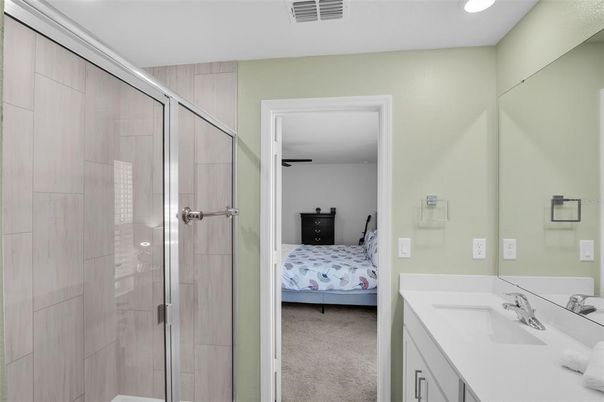 Bathroom, Bedroom, Glass Shower, Interior, Recessed Lighting