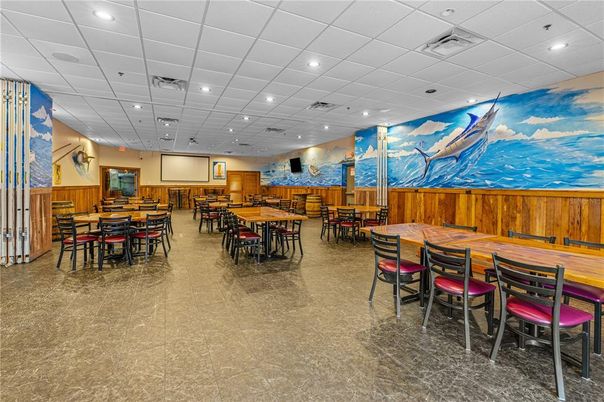 Dining room, Interior, Recessed Lighting, Wooden Walls