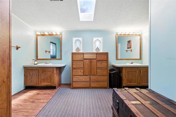 Bathroom, Dual Sink Vanities, Interior, Wood Texture Flooring