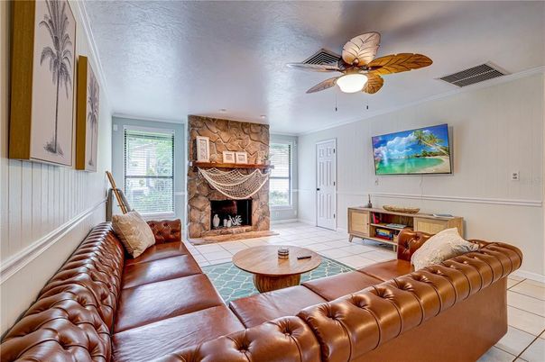 Fireplace, Interior, Living room, Stone Walls