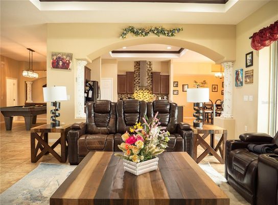 Billiard Table, Game Room, Interior, Living room, Pendant Lights, Recessed Lighting