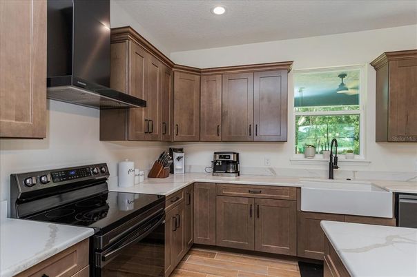 Interior, Kitchen, Recessed Lighting, Wood Texture Flooring