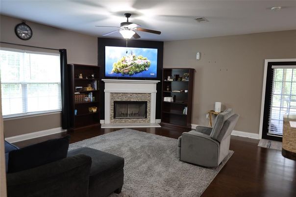 Fireplace, Interior, Wood Texture Flooring