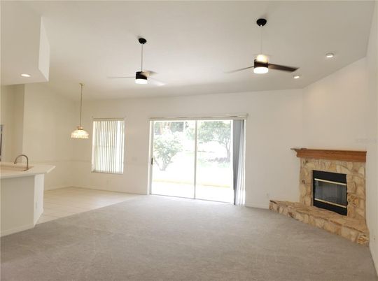 Empty room, Fireplace, Interior, Pendant Lights, Recessed Lighting