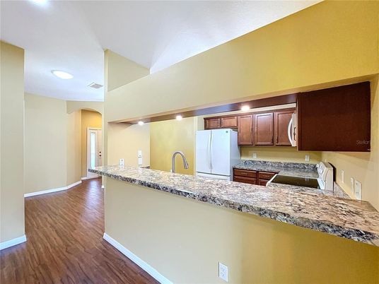 Interior, Kitchen, Recessed Lighting, Wood Texture Flooring