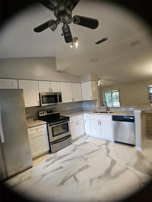 Interior, Kitchen, Marble, Stainless Steel Appliances