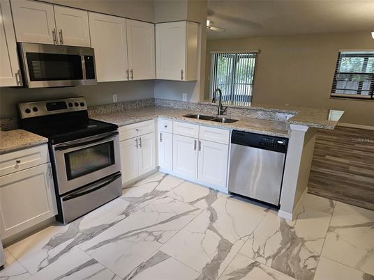 Interior, Kitchen, Marble, Stainless Steel Appliances