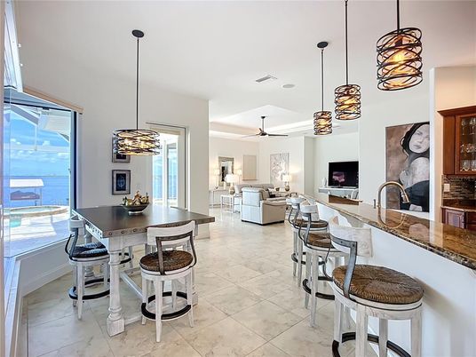 Dining room, Interior, Living room, Pendant Lights, Water