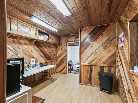 Home Office, Interior, Wooden Ceilings, Wood Texture Flooring, Wooden Walls