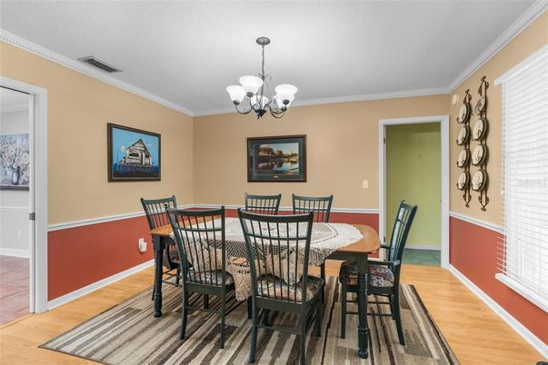 Chandelier, Dining room, Interior, Wood Texture Flooring