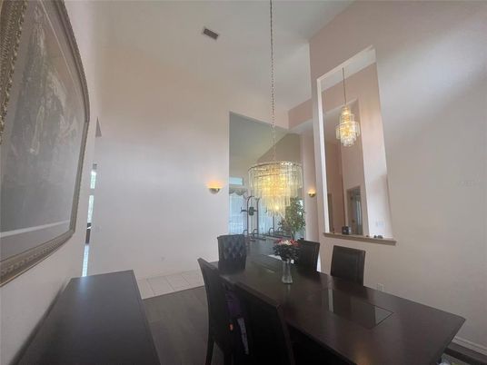 Chandelier, Dining room, Interior, Pendant Lights
