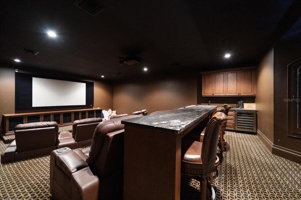 Home Theatre Room, Interior, Projection Screen, Recessed Lighting, Theatre Room