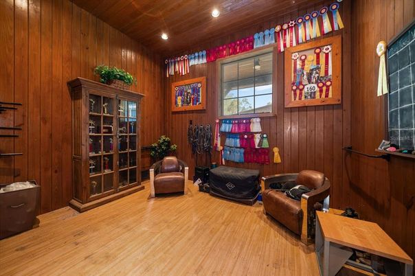 Interior, Recessed Lighting, Wood Texture Flooring, Wooden Walls