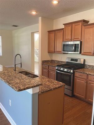 Interior, Kitchen, Recessed Lighting, Wood Texture Flooring