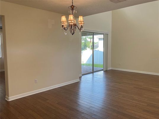 Chandelier, Empty room, Interior, Wood Texture Flooring