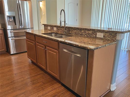 Interior, Kitchen, Stainless Steel Appliances, Wood Texture Flooring