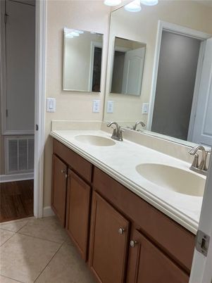 Bathroom, Dual Sink Vanities, Interior, Wood Texture Flooring