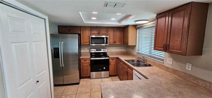 Interior, Kitchen, Recessed Lighting, Stainless Steel Appliances
