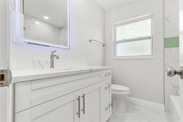 Bathroom, Interior, Marble, Marble Walls, Recessed Lighting