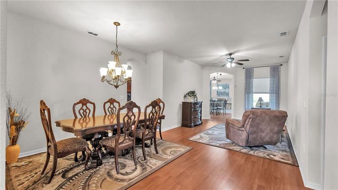 Chandelier, Dining room, Interior, Wood Texture Flooring