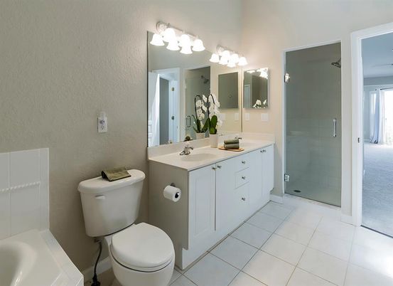 Bathroom, Dual Sink Vanities, Glass Shower, Interior