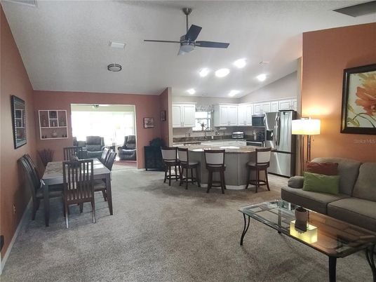 Dining room, Interior, Kitchen, Living room, Recessed Lighting, Stainless Steel Appliances