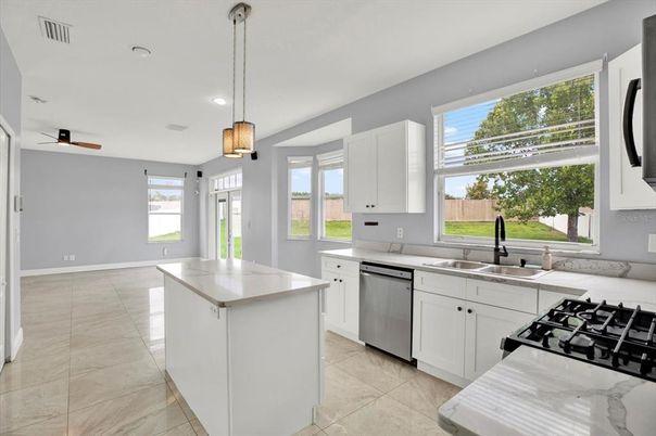 Interior, Kitchen, Pendant Lights, Recessed Lighting, Stainless Steel Appliances