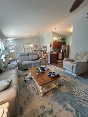 Dining room, Interior, Kitchen, Living room, Pendant Lights, Wood Texture Flooring
