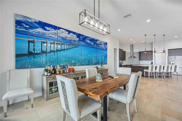 Dining room, Interior, Kitchen, Pendant Lights, Recessed Lighting, Water