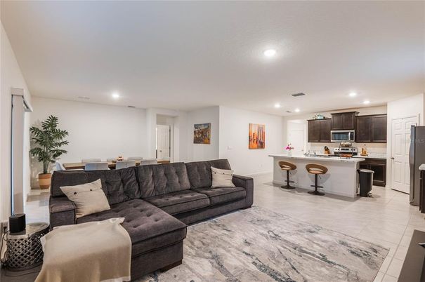 Dining room, Interior, Kitchen, Living room, Recessed Lighting