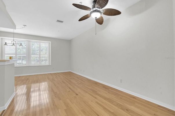 Empty room, Interior, Pendant Lights, Wood Texture Flooring
